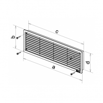 Set 2 bucati rama aerisire Haco, dubla, pentru usi, 50 x 9 cm, maro